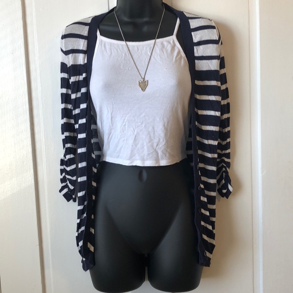 EXPRESS blue & white stripe knit sweater. size XS - Picture 1 of 3
